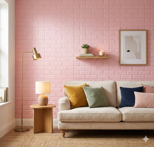 EVE SELLER XPE 방수 방습 폼 벽 스티커, 핑크, 1개