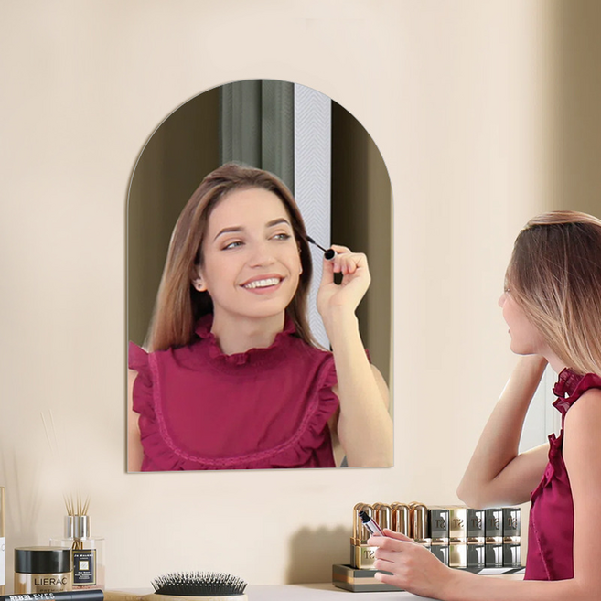 라보비아 감성 물결형 욕실 세면 인테리어 아크릴 벽거울 아치 20 x 30 cm