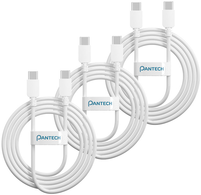 팬택 C타입-C타입 데이터 전송 초고속 충전 케이블 45W, 3개, 화이트, 2m