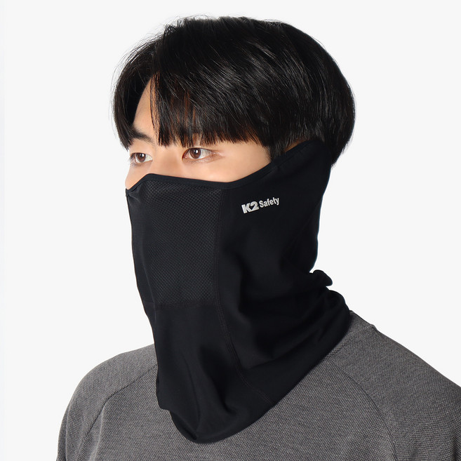 케이투세이프티 겨울 방한 하이퍼 넥워머 마스크, 블랙, 1개