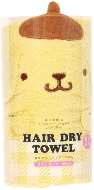 스케이터 헤어 드라이 타올 40 x 100 cm, 폼폼푸린, 1개