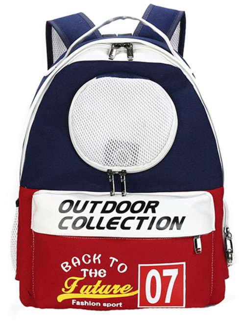 스위터 반려동물 백팩 이동가방, 네이비레드, 1개