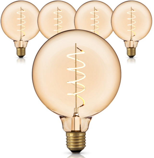 씨티오 LED 엔틱램프 스프링 G125, 전구색, 5개