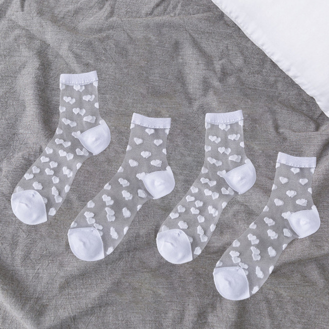 알로데 여성용 데일리 시스루 양말 2켤레