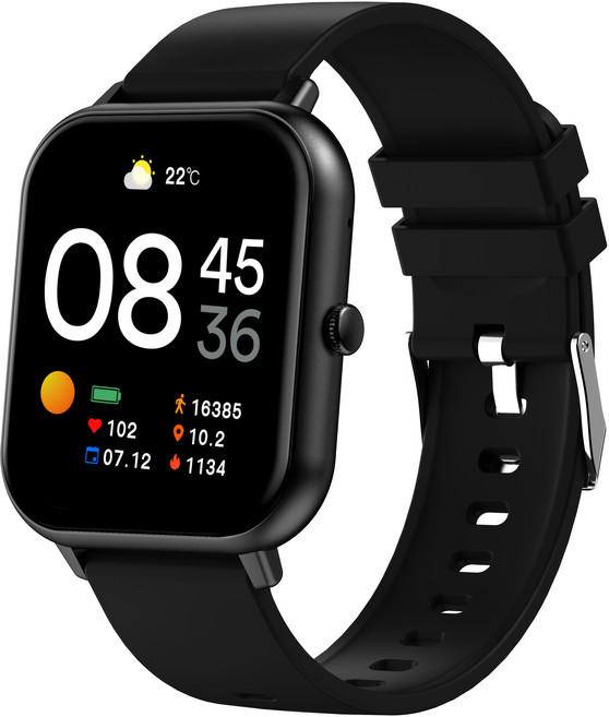 라플루 웨어러블 블루투스 통화 스마트워치 RS-05, 블랙, 4.6cm, GPS