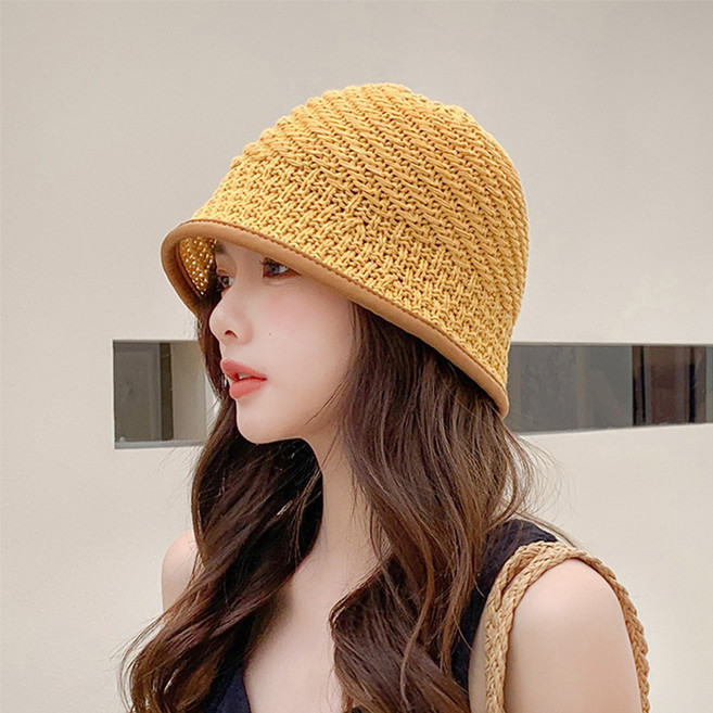 日常復古編織漁夫帽