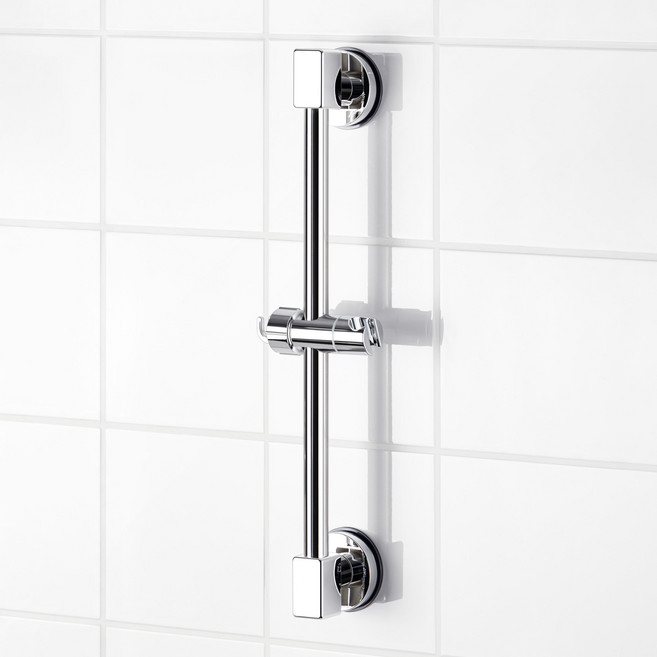 디허브 흡착 무타공 스텐 샤워기 슬라이드바 440N-S80, 실버