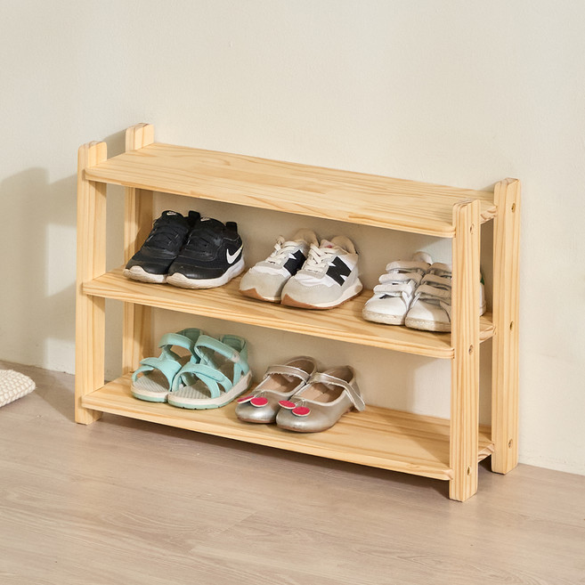 예다움 원목 아기 신발장 600, 내추럴, 3단