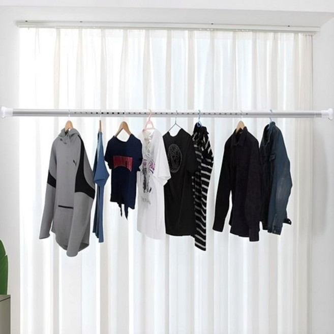 Market Plan 可調式Titan塑膠伸縮桿, 白色