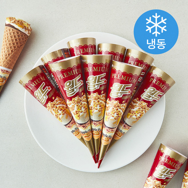 롯데웰푸드 프리미엄 월드콘 애플파이 (냉동), 24개, 1개입, 160ml