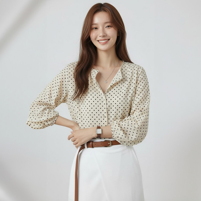 Paperments Halo鈕扣圓點襯衫 14278