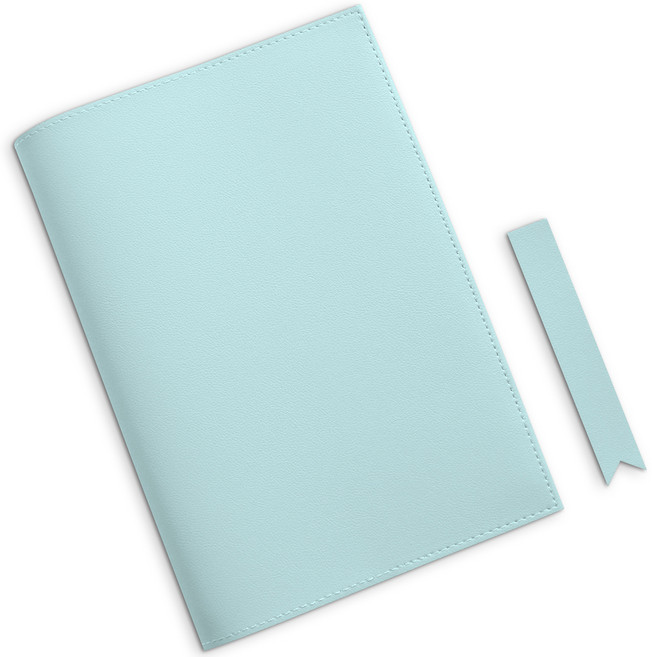 소이믹스 러브썸 가죽 북커버 + 북마크 세트 베이직 M, 민트, 1세트