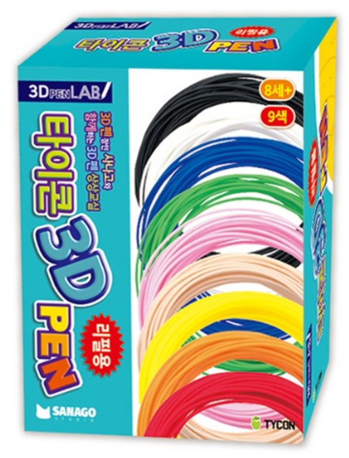 타이콘 사나고와 함께하는 상상교실 3D펜 필라멘트 리필용, 혼합색상, 1개