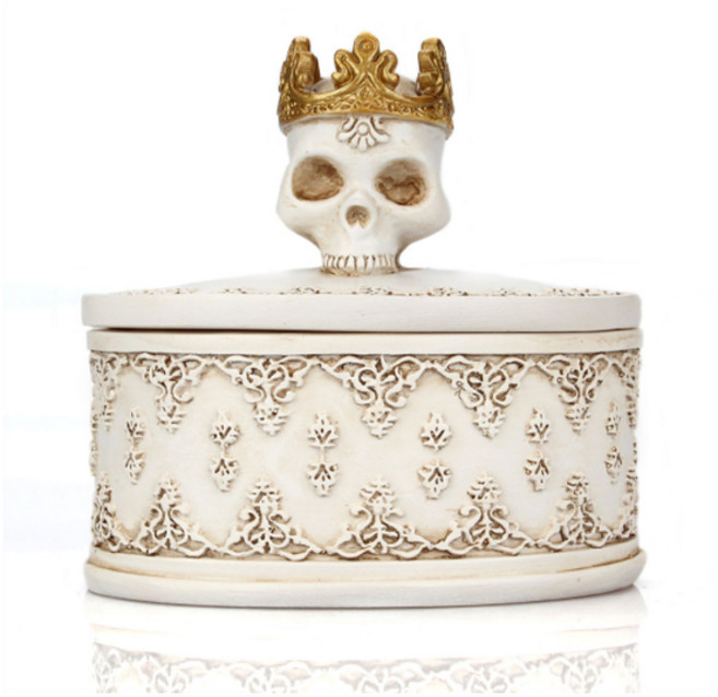 할로윈 유령 크라운 해골 보석상자 화이트 YT_RC088, 1개