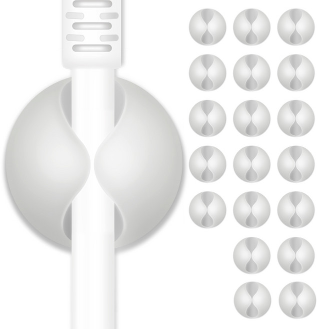 엔더 USB 충전 케이블 선정리 홀더 클립 1구, 20개, 화이트