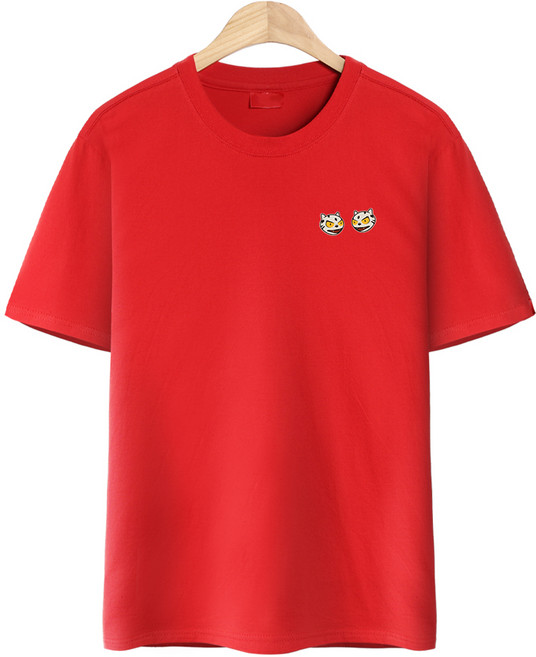 다꾸앙 남성용 통기성 백호나염 라운드넥 반팔 티셔츠 D04DKA_DU2761