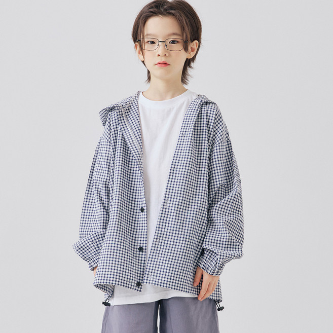 vavkids 青少年兒童格紋泡泡紗夾克