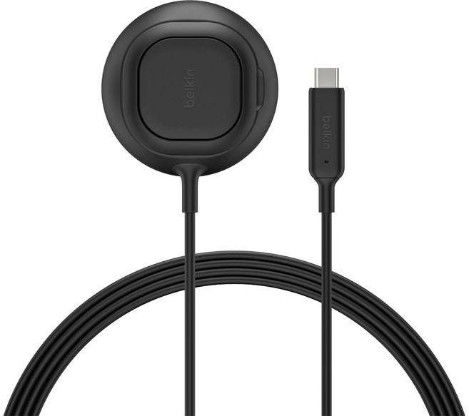 belkin 貝爾金 UltraCharge Qi2 25W Type-C 磁吸無線充電板 WIA013 2m 方型款, 黑色, 1個