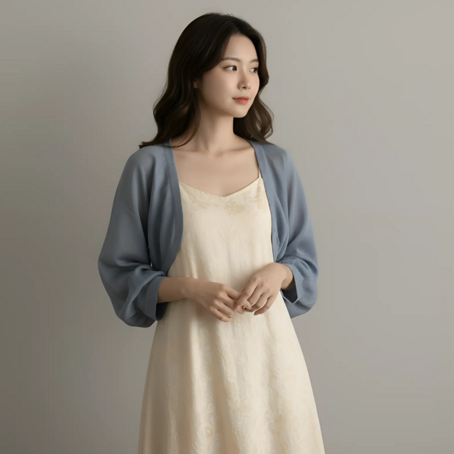 구디프 여성용 얇은소재 루즈핏 볼레로 가디건