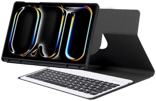 AZV 마그네틱 키보드 애플펜슬수납 태블릿PC 케이스 10.9, 블랙, 1개