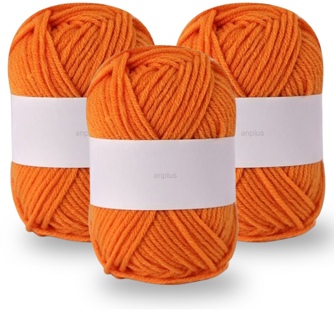 앙플러스 퐁실한 구름 뜨개실, 캐롯, 3개