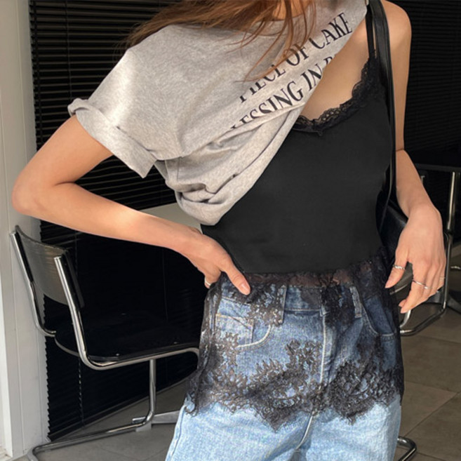 난닝구 여성용 미폴브 레이스 캡나시