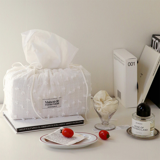 메종드룸룸 링링 퓨어 블룸 각티슈케이스, 화이트