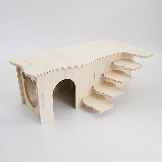 Carno 卡諾 倉鼠木製迷宮小屋 躲避屋, 1個, 米色