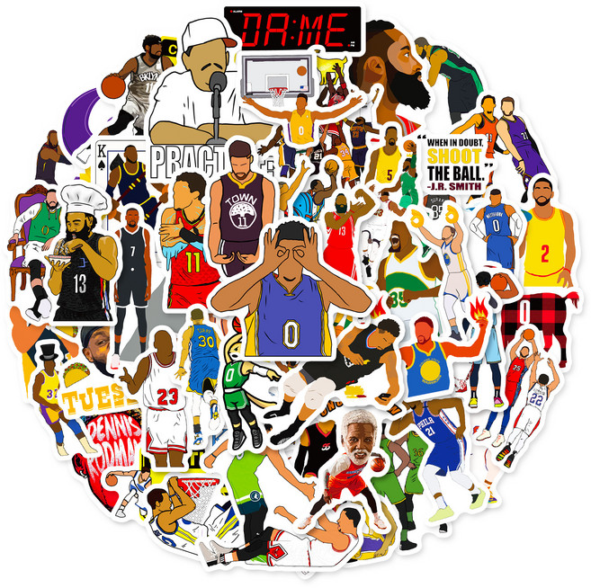 NBA籃球明星貼紙50入組, BP-253, 1套