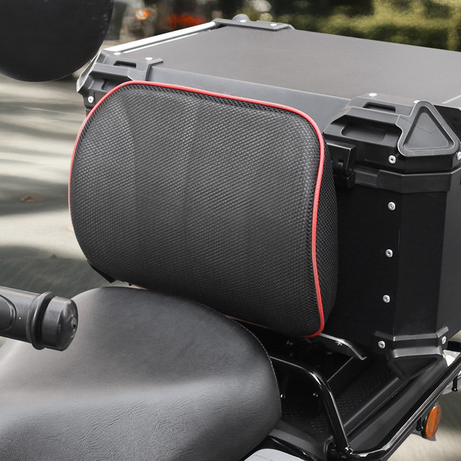 엑스핏 에어메쉬 오토바이 허리쿠션 숏타입, 블랙 + 레드, 1개