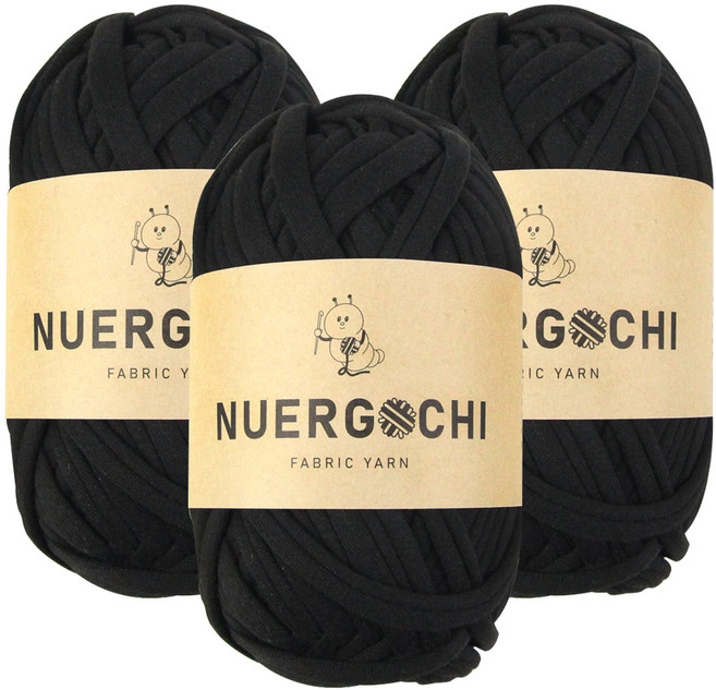 JSTrading 누에르고치 패브릭 얀 뜨개실 100g, 29 블랙, 3개