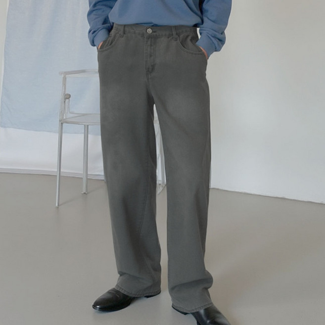 블루포스 남성용 바테콘 뒷밴딩 10부 워싱 데님 청바지