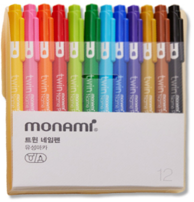 모나미 스페셜 트윈 네임펜 12색 세트, 12종, 1세트