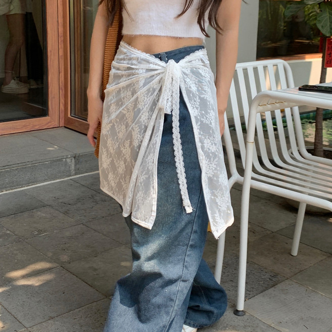 시크힐즈 마레 레이스 레이어드 플라워 랩 스커트 11644