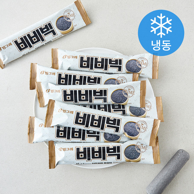 빙그레 비비빅 흑임자 (냉동), 8개, 1개입, 70ml
