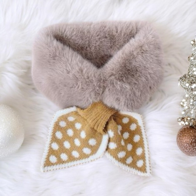 솜니움베베 여아용 도트 네키 고리 넥워머