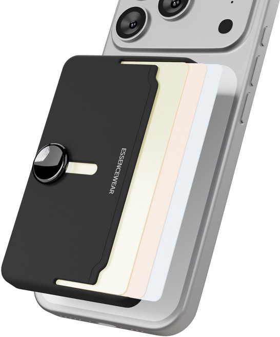 에센스웨어 이지슬라이드 3장 수납 맥세이프 카드 홀더, 매트 블랙, 1개