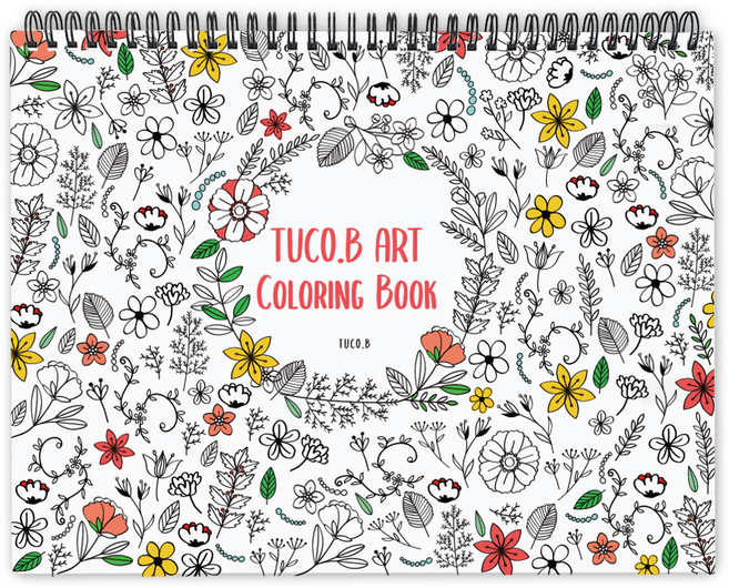 아트 컬러링북 플라워 스프링 핑크, 투코비