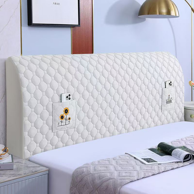 엑스터 부드러운 포켓 침대 헤드커버, 화이트, 1개