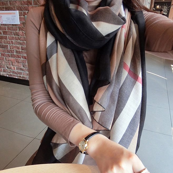 아뗄릭 베로나 클래식 체크 심플 포인트 스카프 10675
