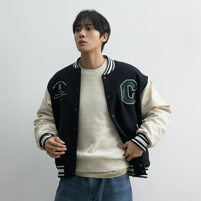 커버낫 남성용 레터맨 바시티 점퍼