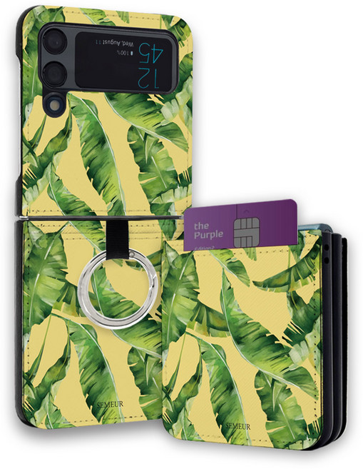 스메르 디자인 링 카드수납 가죽 휴대폰 케이스