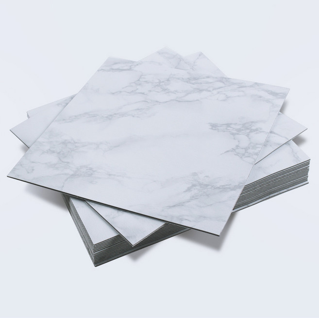 접착식 정사각 데코타일, 마블 화이트, 18개