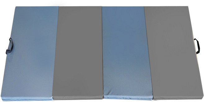 FDW 4層兒童摺疊墊, 牛仔藍灰