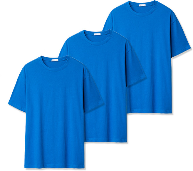 언탭트 20수 라운드 무지 통기성 반팔 면티셔츠 3p