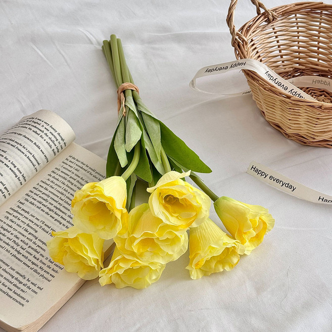 소유공간 조화 수채화 리시안셔스 꽃다발 S265-0096, 옐로우, 1개