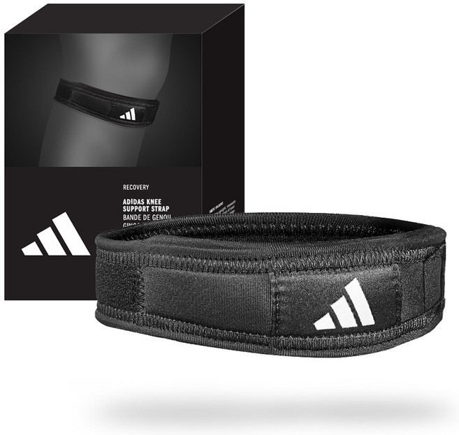 아디다스 스트랩 무릎 보호대, 1개, 블랙