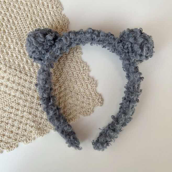 비솔 여아용 뽀글 곰돌이 머리띠