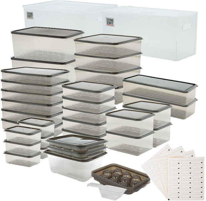 비트리 부드럽게 휘어지는 냉동실 정리용기 세트, 1세트, 정리용기 13종 40p 풀세트