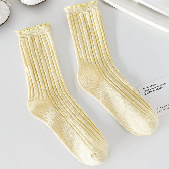 마켓피아 여성용 단색 스트라이프 패션 발목 양말 2켤레